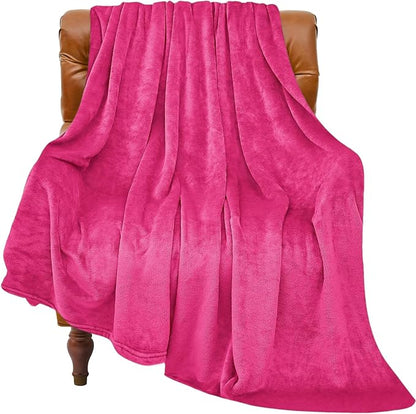BEDELITE Fleece Blanket Soft Plush Twin Size Blanket Hot Pink 60"x80" | Ultra by BEDELITE