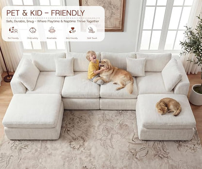 GRUSIGN 141'' Oversized Boneless Cloud Couch - Image 6