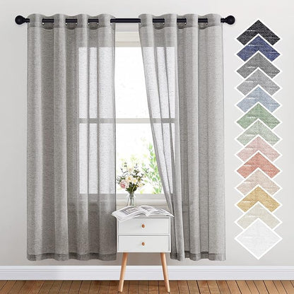 NICETOWN Sheer Curtains Open Linen Blend by NICETOWN
