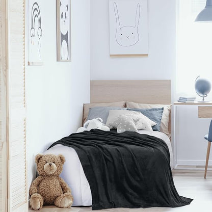 Utopia Bedding Ultra Soft Fleece Bed Blanket Twin Size Black | Microfiber Plush - Image 9
