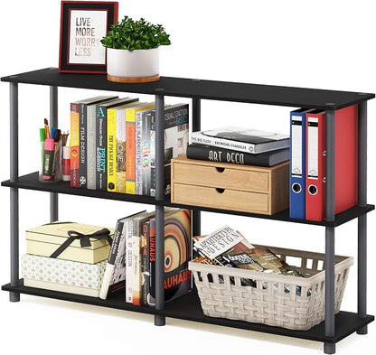 Furinno TURN-N-TUBE Storage Shelves, 3-Tier 47.4 Wide Book Shelf, Corner Shelf by Furinno-FitsYourSpaceFitsYourBudget
