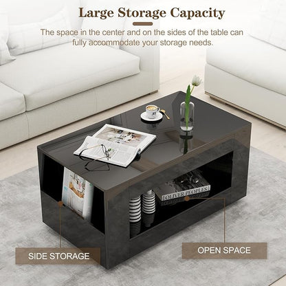 39" High Gloss Wood Coffee Table - Image 4