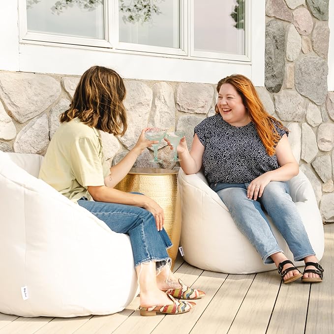 Big Joe Milano Outdoor Beanbag Chair White Marine - Image 2