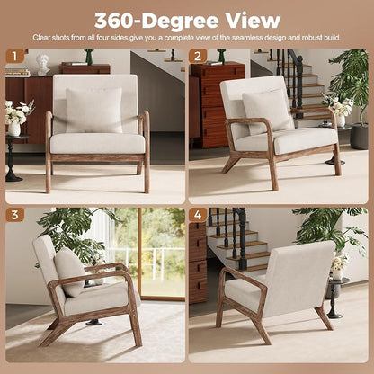 ELUCHANG Modern Accent Chairs Set of 2, Upholstered Reading Arm Chair - Image 8