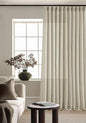 Pinch Pleat Extra Wide Beige Linen Curtain 120 Inches Long 70 Wide 1 Panel | by Twodrapes