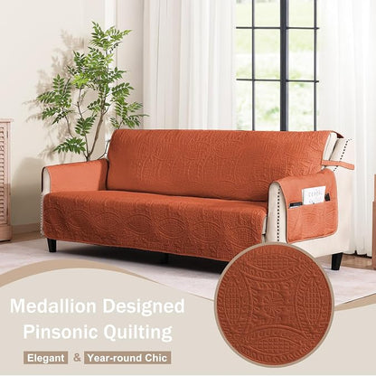 Quilted Grand Sofa Covers for 4 Cushion Couch, Couch Cover for Grand Sofa - Image 2