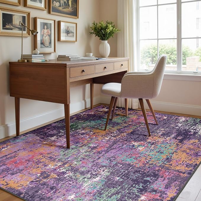 RELEANY Washable 6'x8' Abstract Area Rug - Image 8