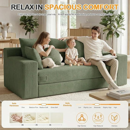 Oversize Loveseat Boneless Convertible Sofa Bed, Folding Floor Futon Sleeper - Image 4