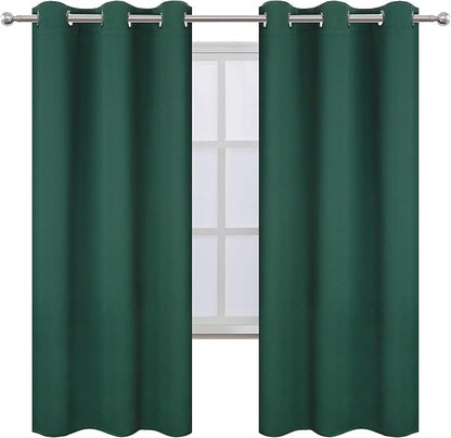 Dark Green Thermal Blackout Curtains/42 x 72 Inch/Set of 2 Panels Room - Image 2