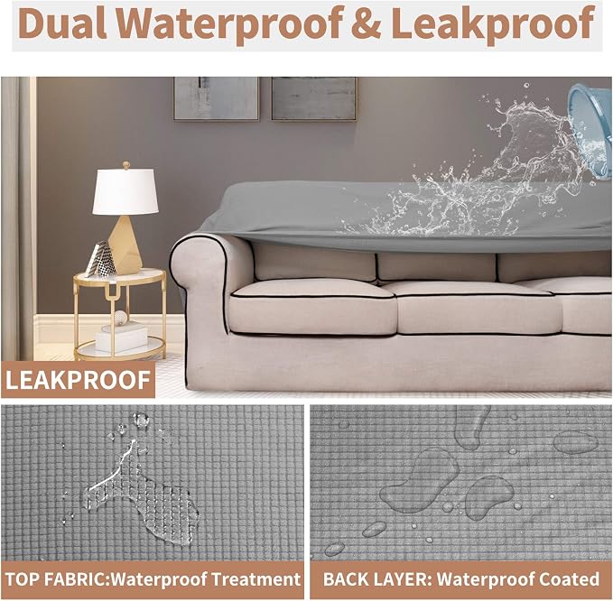 Easy-Going 100% Waterproof Couch Cover, 3 Cushion Oversized Sofa Cover | - Image 4