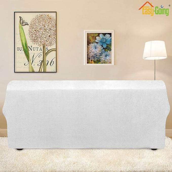 Easy-Going Stretch Oversized Sofa Couch Slipcover Washable Snow White | 1-Piece - Image 5