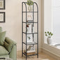 Hzuaneri Bookcase Bookshelf, Tempered Glass Arched Bookshelf by Hzuaneri