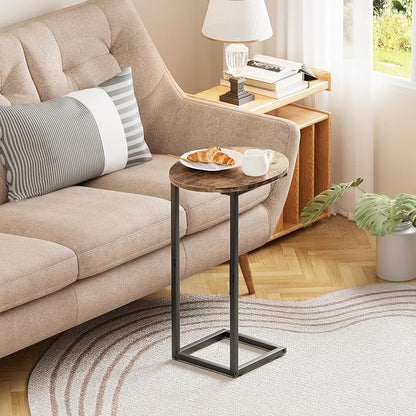 C Shaped End Table, Oval Couch Sofa Side Table - Image 3