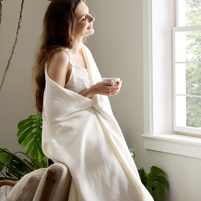 Bedsure GentleSoft 100% Cotton Large Throw Blanket - Image 4