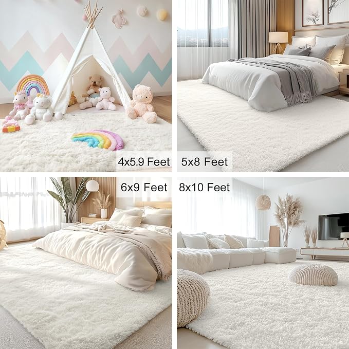 OLANLY 4x12 Area Rugs for Living Room Bedroom, Machine Washable Soft Fluffy - Image 7