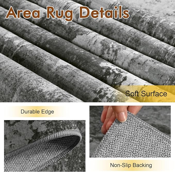 4x6 Ft Area Rugs for Living Room, Soft Non-Slip Washable Rugs Modern Abstract - Image 6