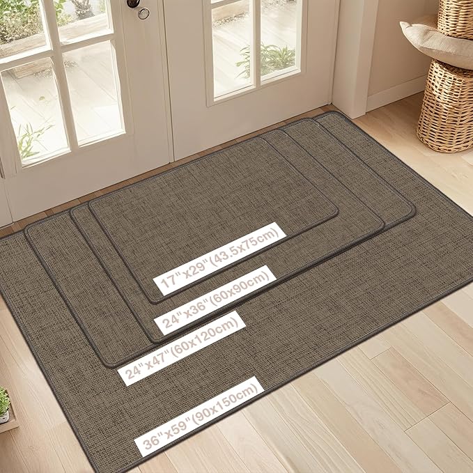 Ultra Thin Indoor Door Mat 24"x36", Non Slip Doormats, Rubber Backing, - Image 2