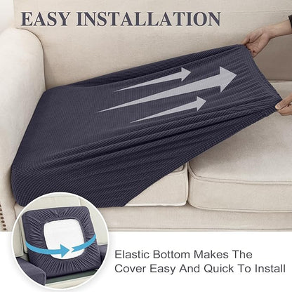 LA MEACK Couch Cushion Cover Seat Cushion Cover Stretch Armchair Cover Separate - Image 5