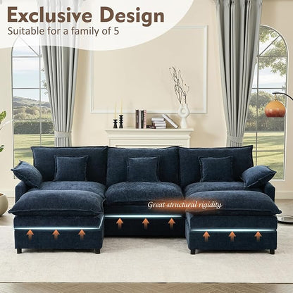 GOSUHI 108" U Shaped Couch, Modular Sectional Sofa, 3-Seater Comfy Cloud Couch - Image 3