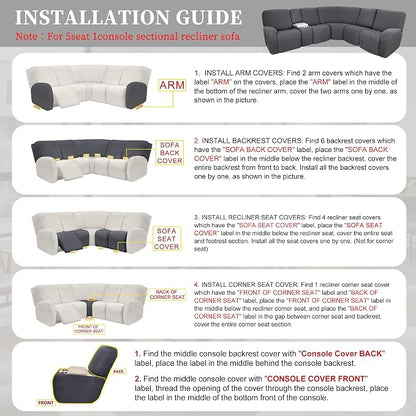 100% Waterproof Sectional Recliner Couch Covers - Image 7