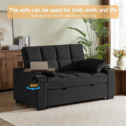 Auvsoce 65'' Chaise Lounge Chair Indoor, 3-in-1 Convertible Sofa Bed - Image 5