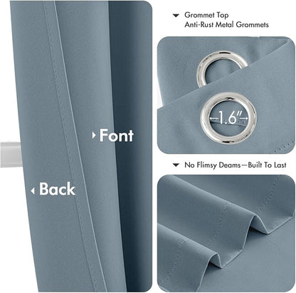MIULEE Blackout Curtains for Bedroom 2 Panel 40 x 84 Inch Long Greyish Blue | - Image 4
