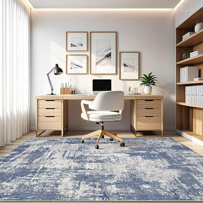 LOONGRUG Area Rug 5x7 Washable Neutral Modern Living Room Rugs Navy Gray | - Image 8
