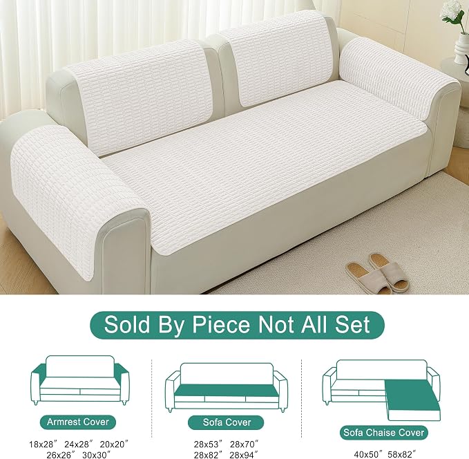 Foxdecor Couch Arm Covers Sofa Arm Cover, Arm Chair Covers Set of 2, Non-Slip - Image 6