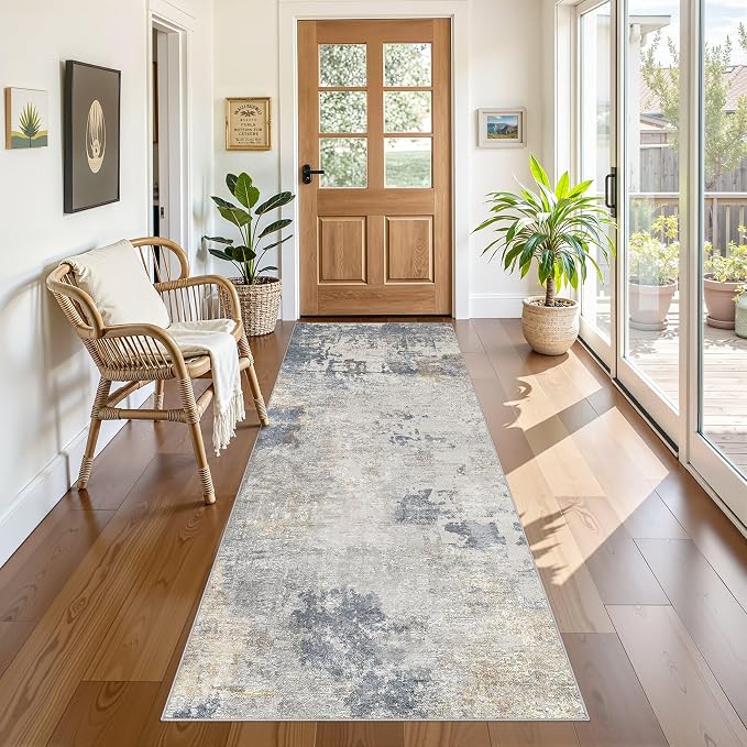 UERMEI 3x8 Washable Runner Rug for Hallway, Non Slip Low Pile Kitchen Carpet - Image 3