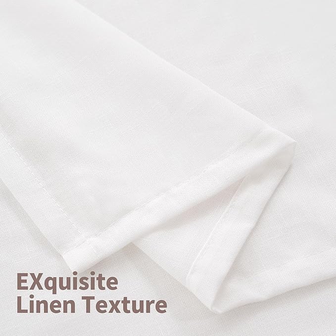 YoungsTex White Linen Curtains 40 Inches Length - Image 7