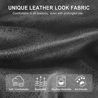 ANARACHON Leather Look Recliner Couch Cover, 8-Pieces Stretch Recliner Sofa - Image 4