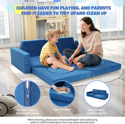15 Pcs Modular Kids Play Couch, Toddler Couches That Fold Out, Plush Foam Chair - Image 7