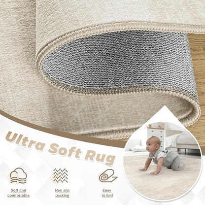 pmtsns Area Rugs 10x14 Living Room: Washable Rug Modern Abstract Neutral Soft - Image 4