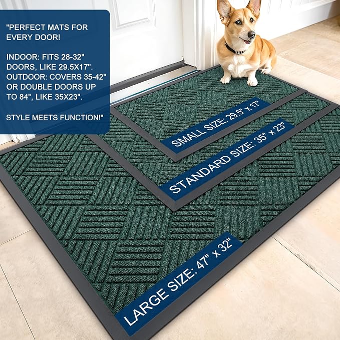 OLANLY Front Door Mat Outside Entrance 47x23, Waterproof Heavy-Duty Doormat | - Image 2