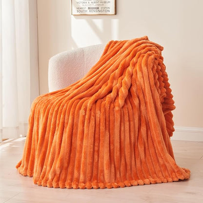 NEWCOSPLAY Fleece Ribbed Cozy Throw Blanket - Image 3