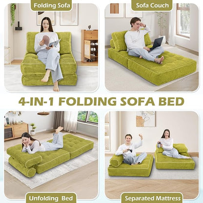Folding Sofa Bed, Convertible Sleeper Chair - Image 7