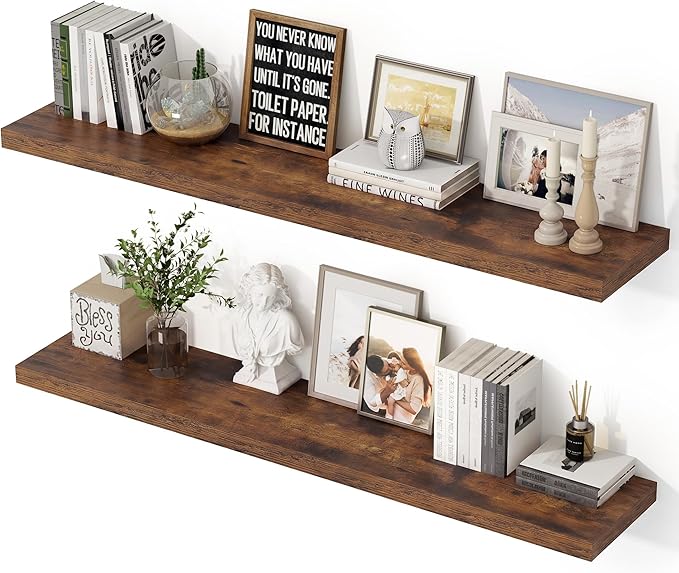 48 Inch Floating Shelves, 12 Inch Deep Floating Shelves by Unknown