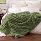 Ultra Soft Cozy Faux Fur Throw Blanket, Fuzzy Plush Thick Bubble Blanket by blunique