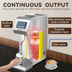 Automatic Commercial Milk Frother 2000W, 5L Professional Stainless Steel Steam Electric Milk Frothers Machine, Six-gears Temperature Setting With LED Display For Tea Coffee Shop (110V-120V)