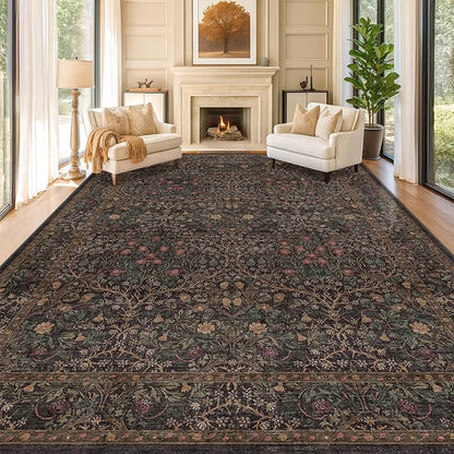 Dark Brown 10x14 Area Rugs for Living Room by HazoHaus