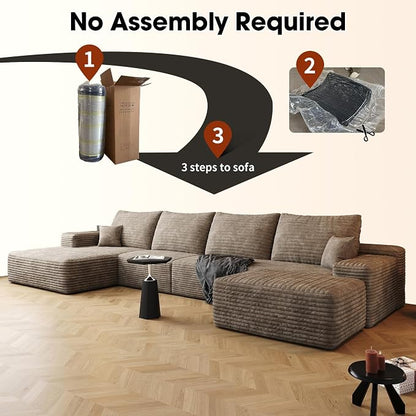 136" Sectional Couches for Living Room Cloud Couch Sofa - Image 7