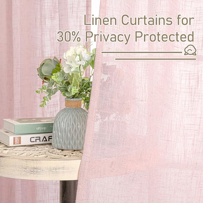 Semi Sheer Linen Curtains 45 Inches Long - Image 5