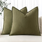 MIULEE Decorative Linen Euro Sham Pillow Covers 24x24 Inch Green | Boho by MIULEE