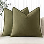 MIULEE Decorative Linen Pillow Covers 18x18 Inch Green | Boho Farmhouse​ by MIULEE