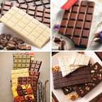 4 PCS Break-Apart Chocolate Molds, Non-Stick Chocolate Bar Molds Silicone Candy Bar Molds for Protein Energy Bar