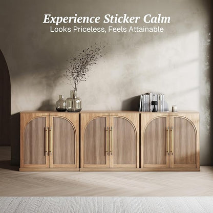 BELLEZE 3 Tier Bookshelf with Double-Arc Door - Image 4
