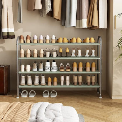 INGIORDAR Shoe Rack 4 Tier Long Storage Organizer Wide Metal Shoe Shelf - Image 2
