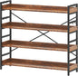 HCHQHS 4 Tier Bookshelf, Adjustable Industrial Bookcase, Vertical Tall Book by HCHQHS