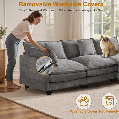 77" Cloud Chenille Sofa Set - Image 7