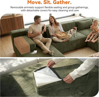 MONVANE 141" U Shaped Cloud Sectional Couch - Image 5